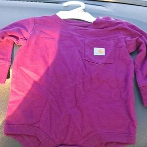Carhartt Kids Long-Sleeve Pocket Bodysuit - Magenta